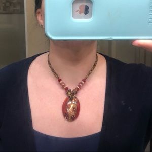 Blown Glass Necklace & Earrings Set